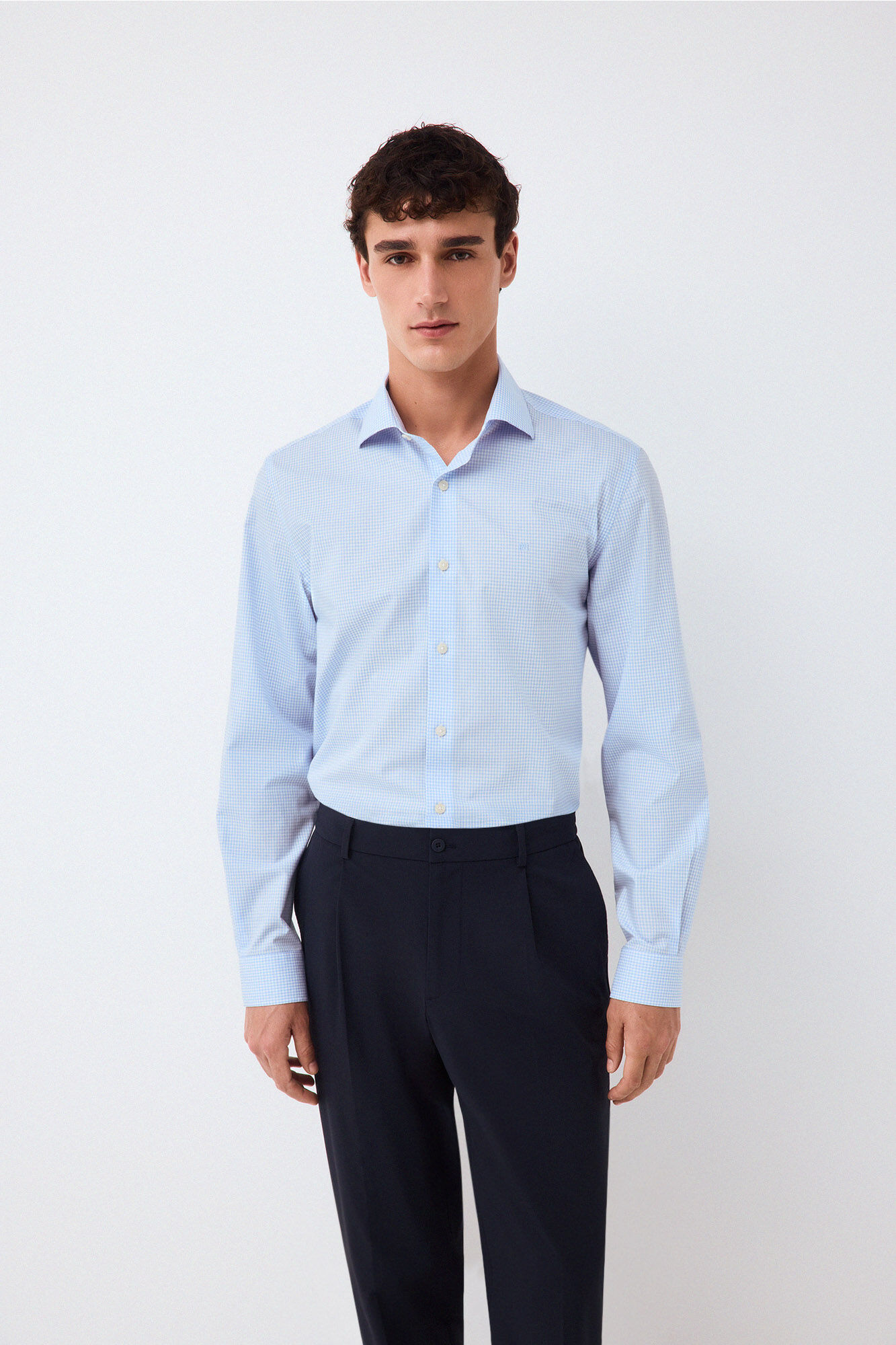 Pedro del Hierro Easy-iron plaid dress shirt
