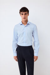 Pedro del Hierro Easy-iron plaid dress shirt Blue