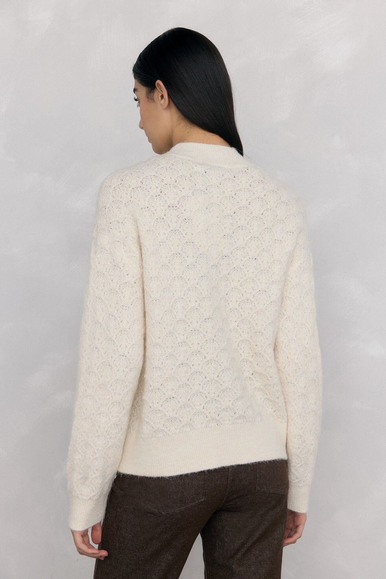 Pedro del Hierro Su&eacute;ter oversized de fantasia Ecru