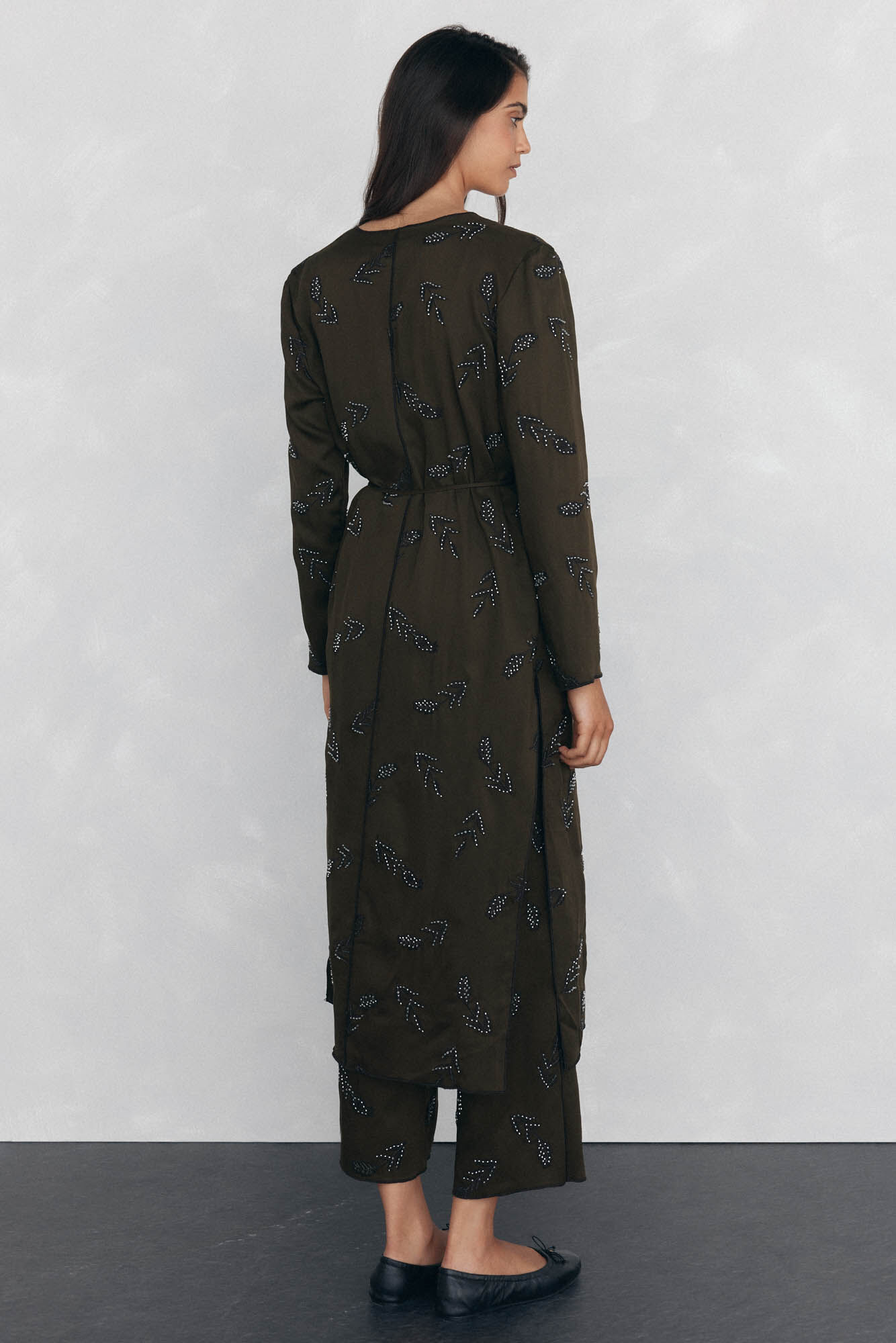 Pedro del Hierro Casaco comprido bordado Marrom