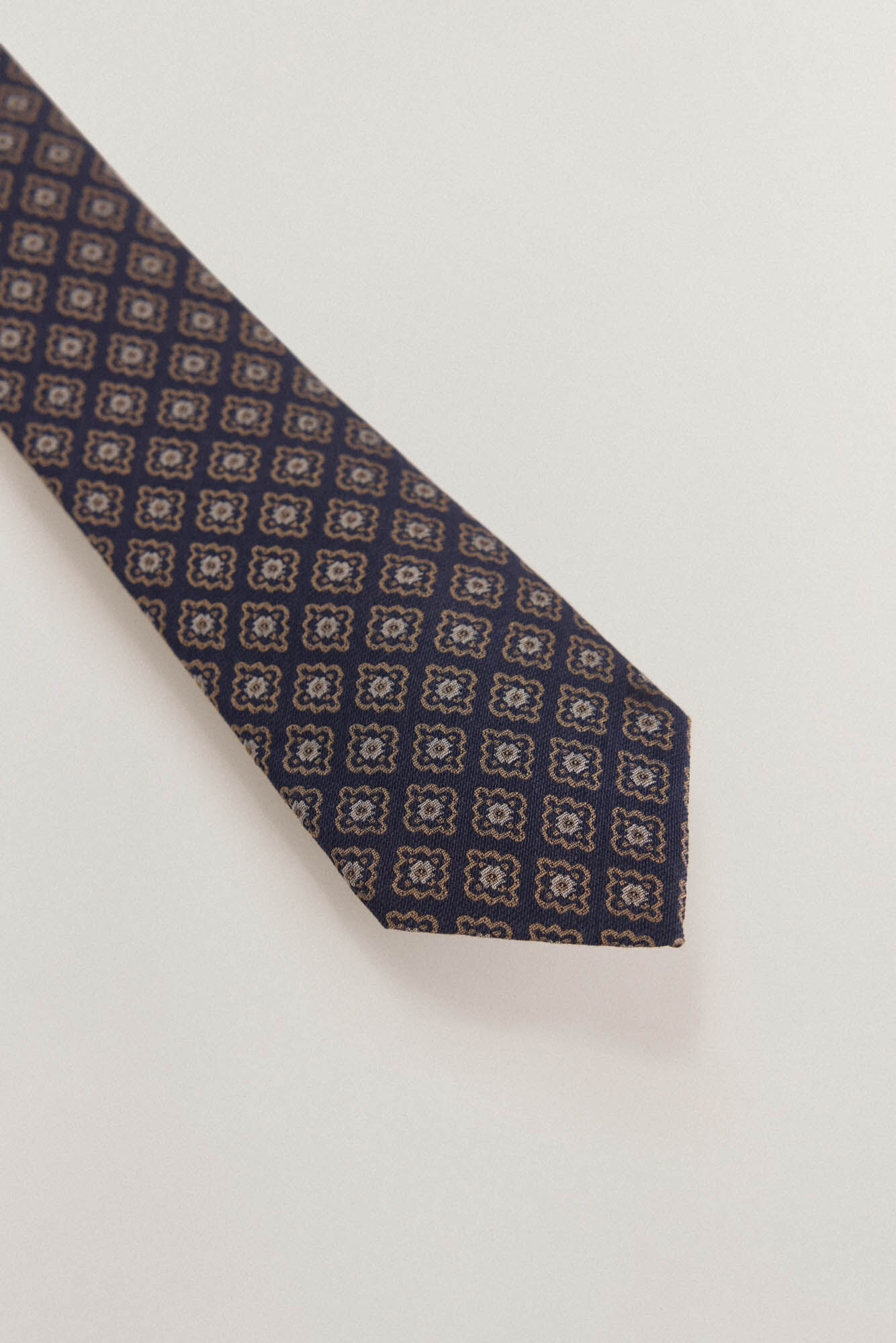 Pedro del Hierro Gravata seda natural Azul