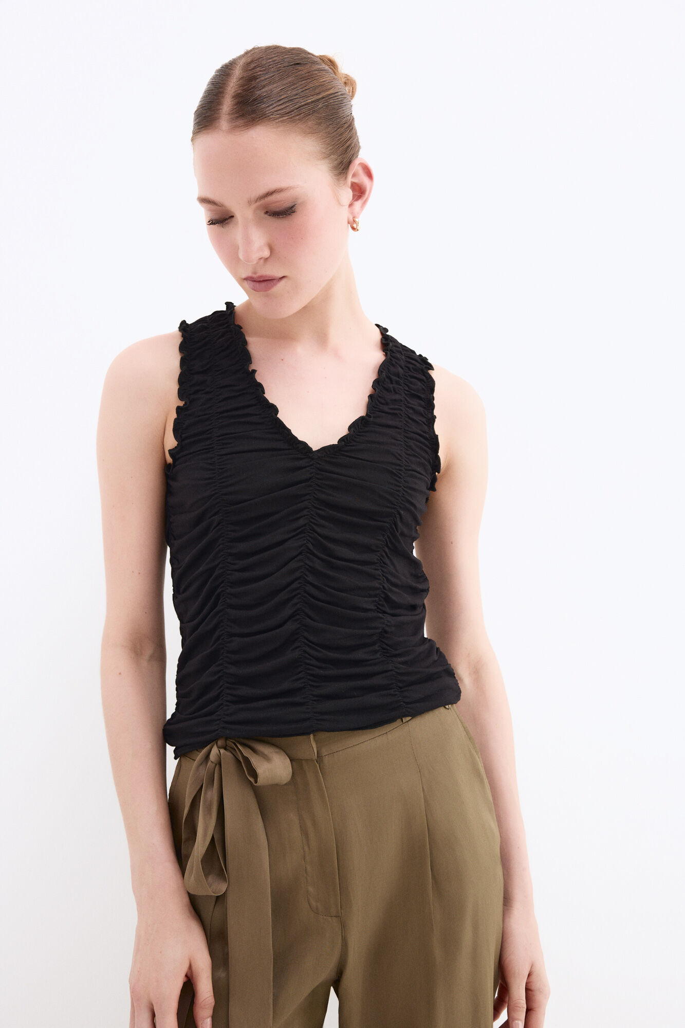 Pedro del Hierro Draped sleeveless T-shirt