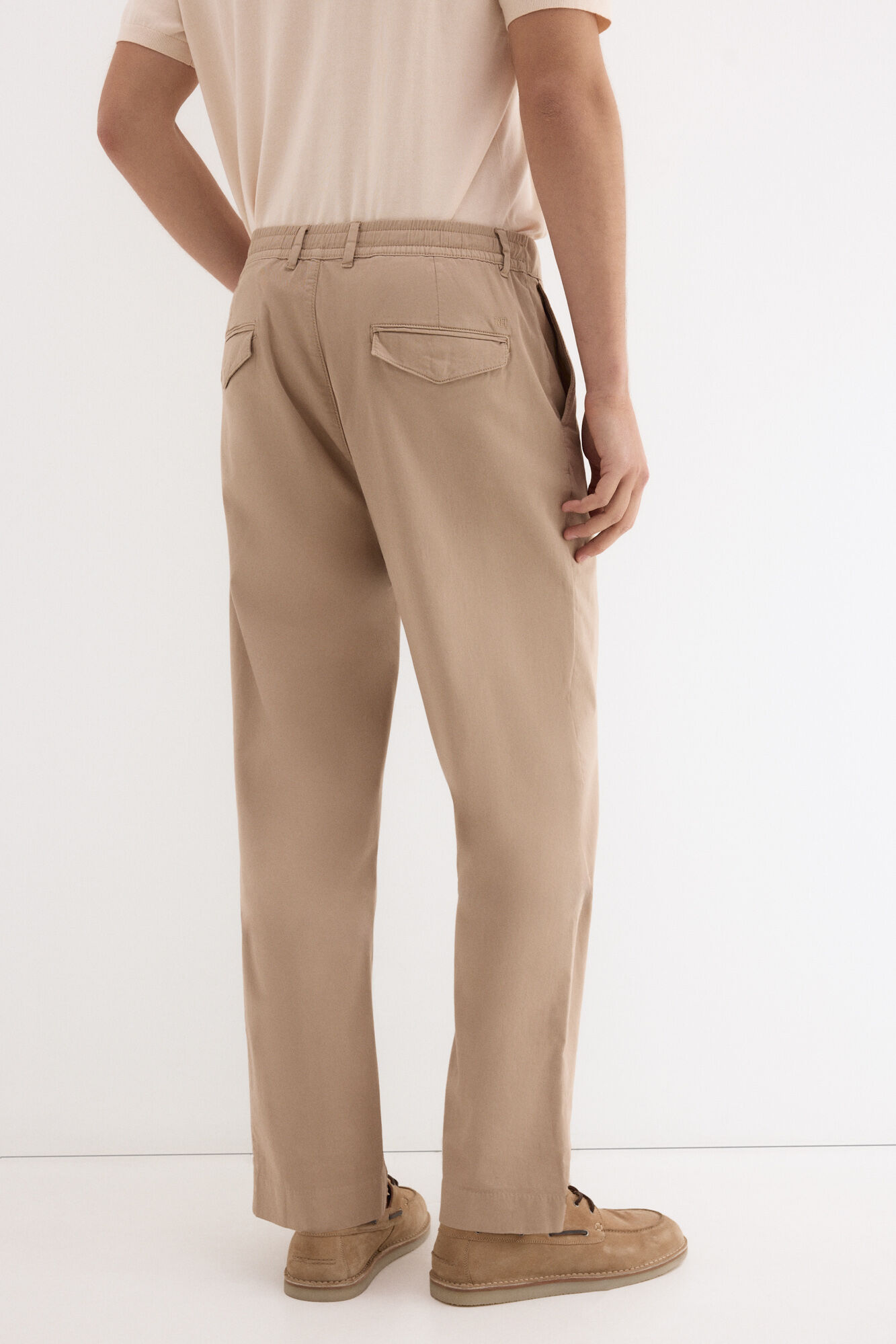 Pedro del Hierro Regular fit structured laced chinos Beige