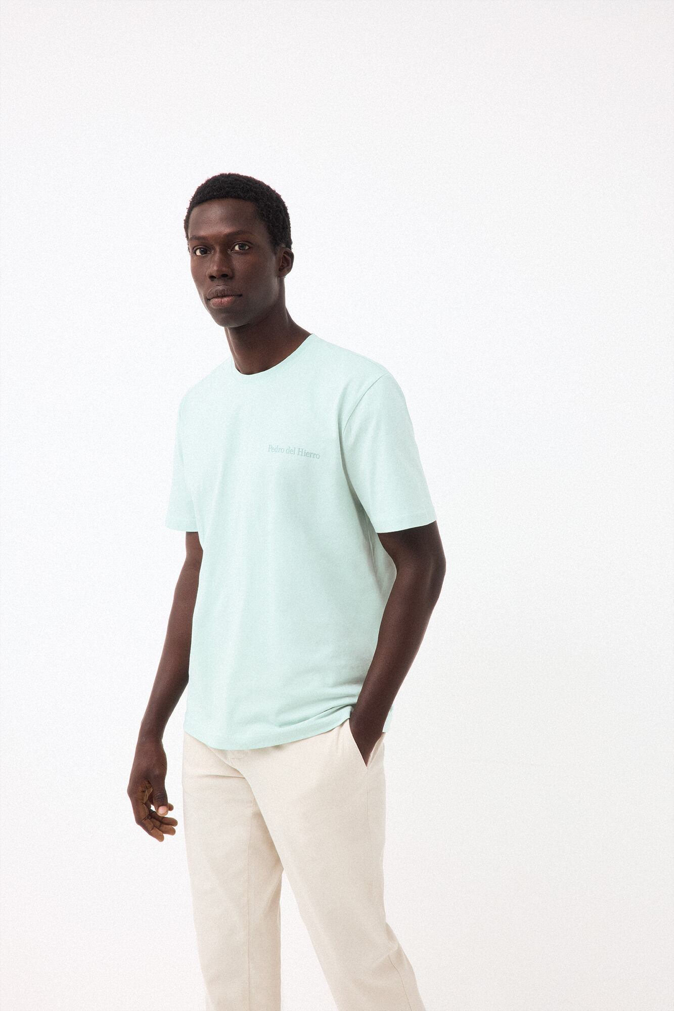 Pedro del Hierro Camiseta logo peque&ntilde;o Azul
