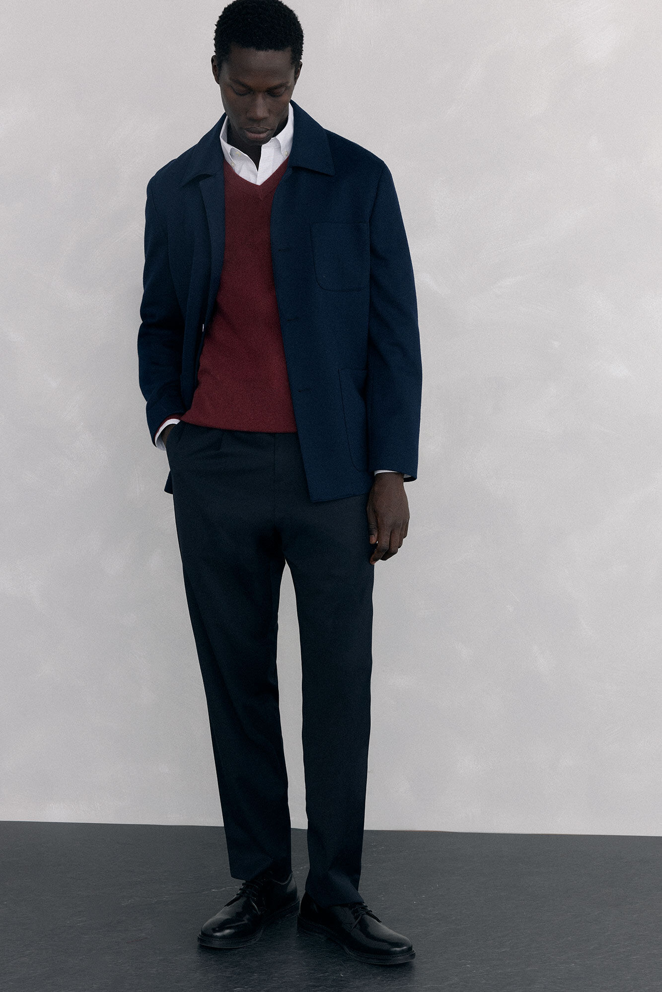 Pedro del Hierro Merino wool and cashmere V neck