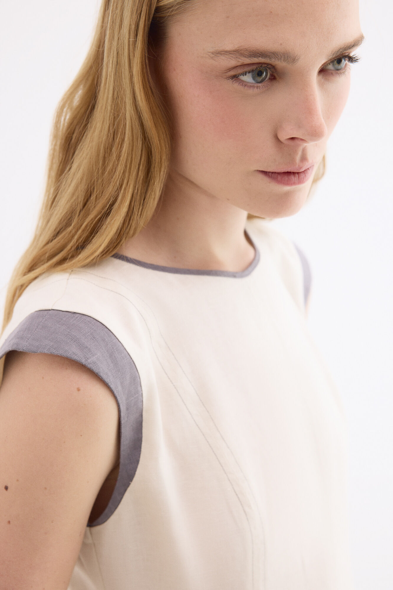 Pedro del Hierro Midi slit dress Ecru