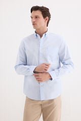 Pedro del Hierro Non-iron stain-resistant plain shirt Blue