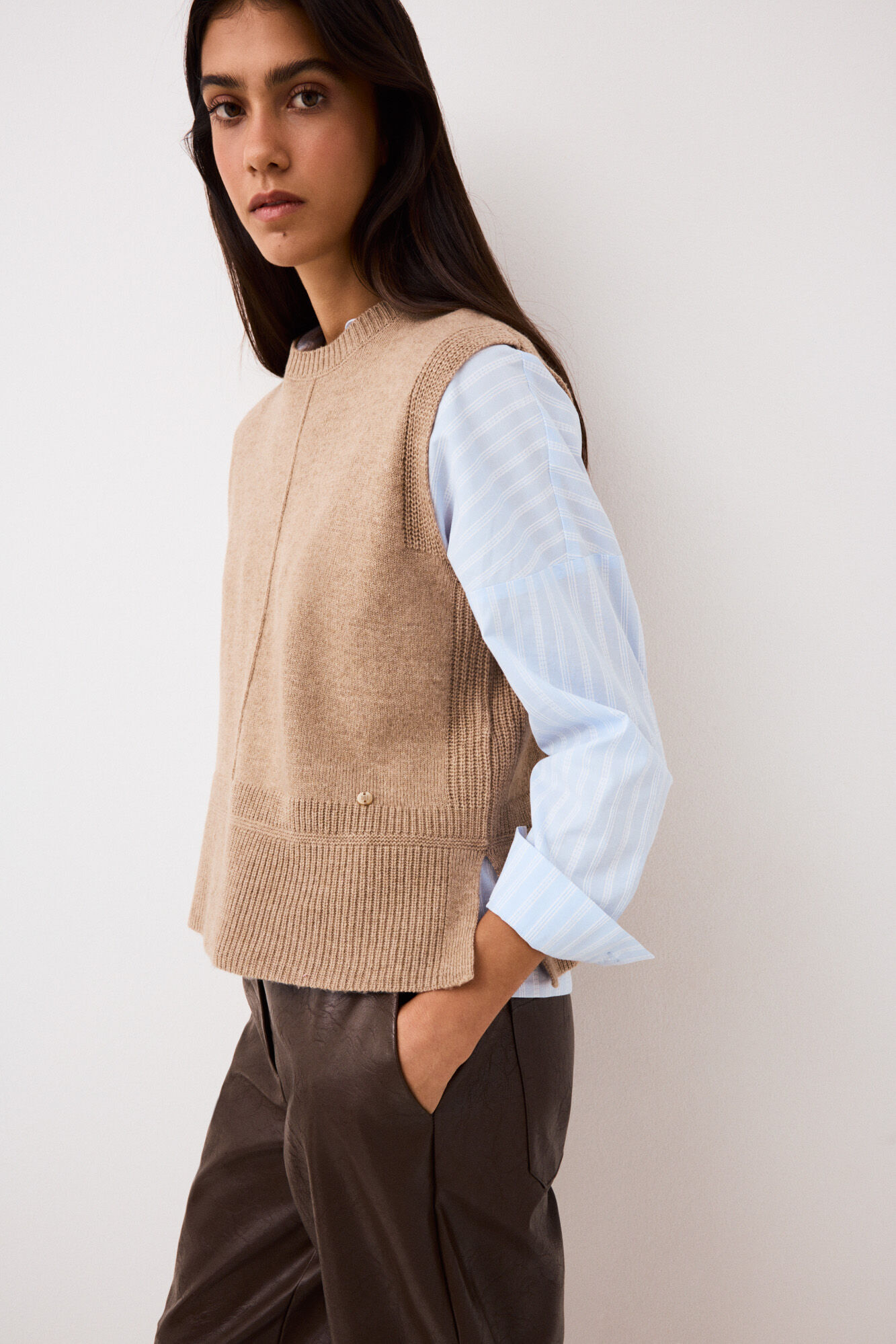 Pedro del Hierro Central seam knit gilet