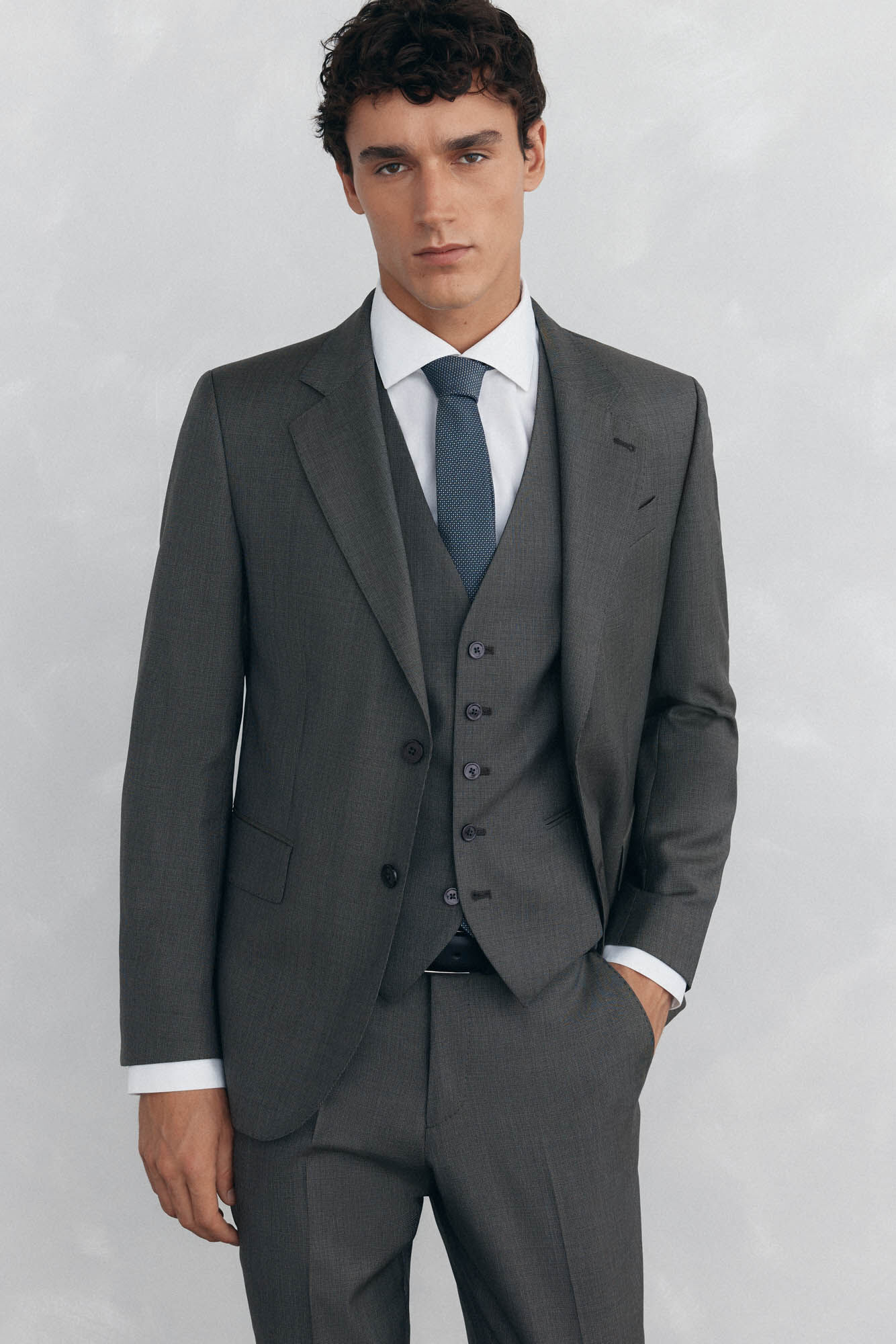 Pedro del Hierro Chaleco tostado slim fit Gris