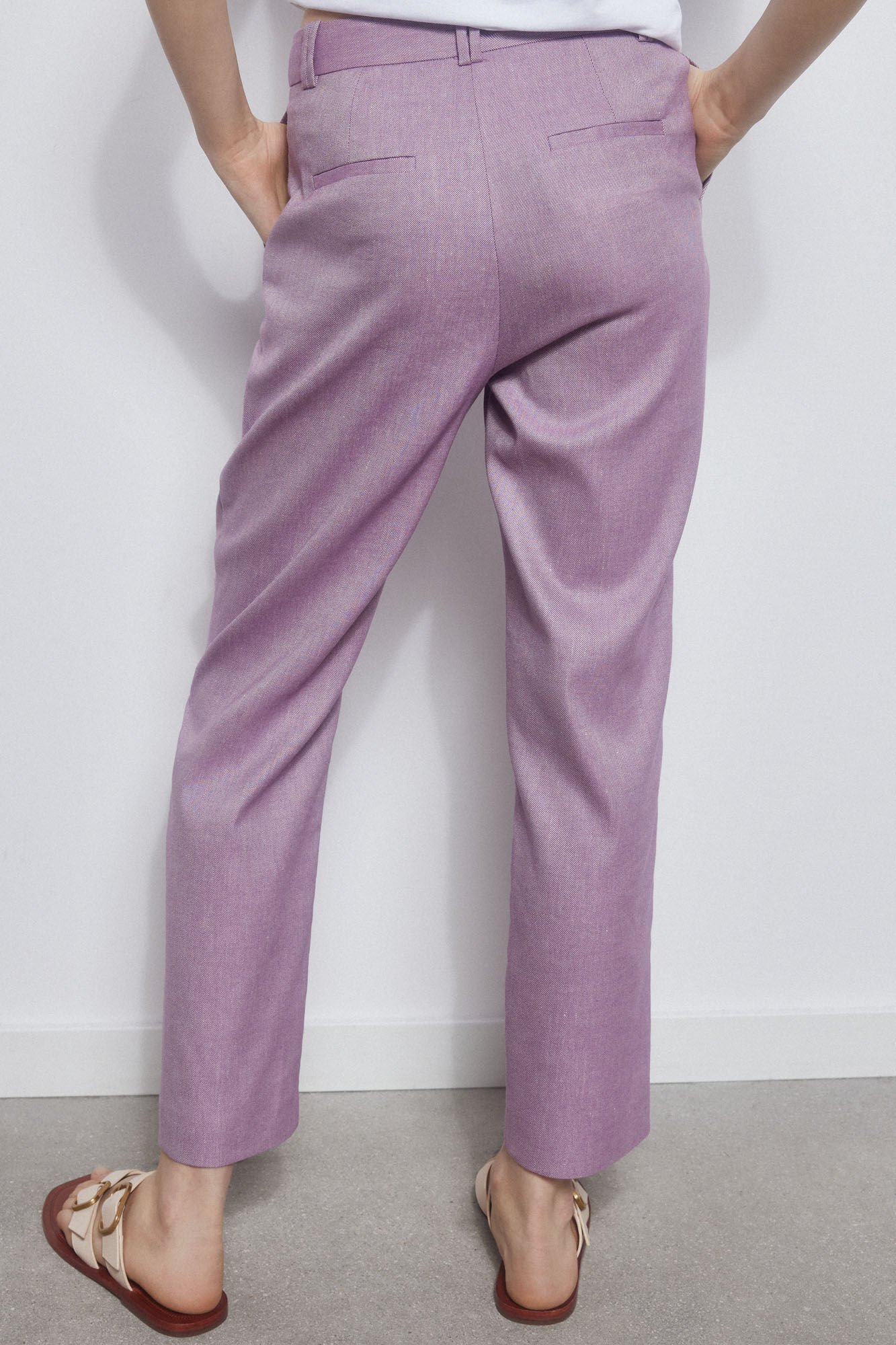 Pedro del Hierro Washed-effect fabric suit pants Purple