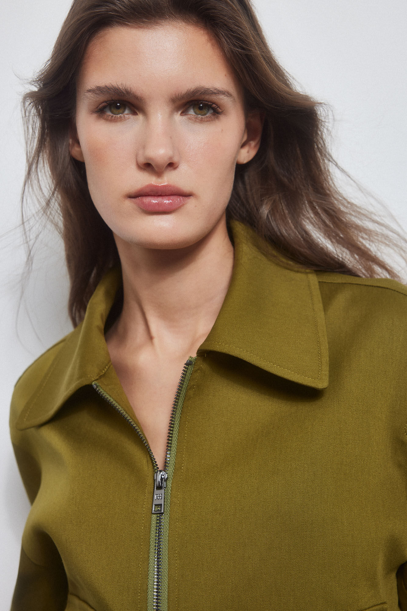 Pedro del Hierro Chaqueta corta con bolsillos plastron Verde