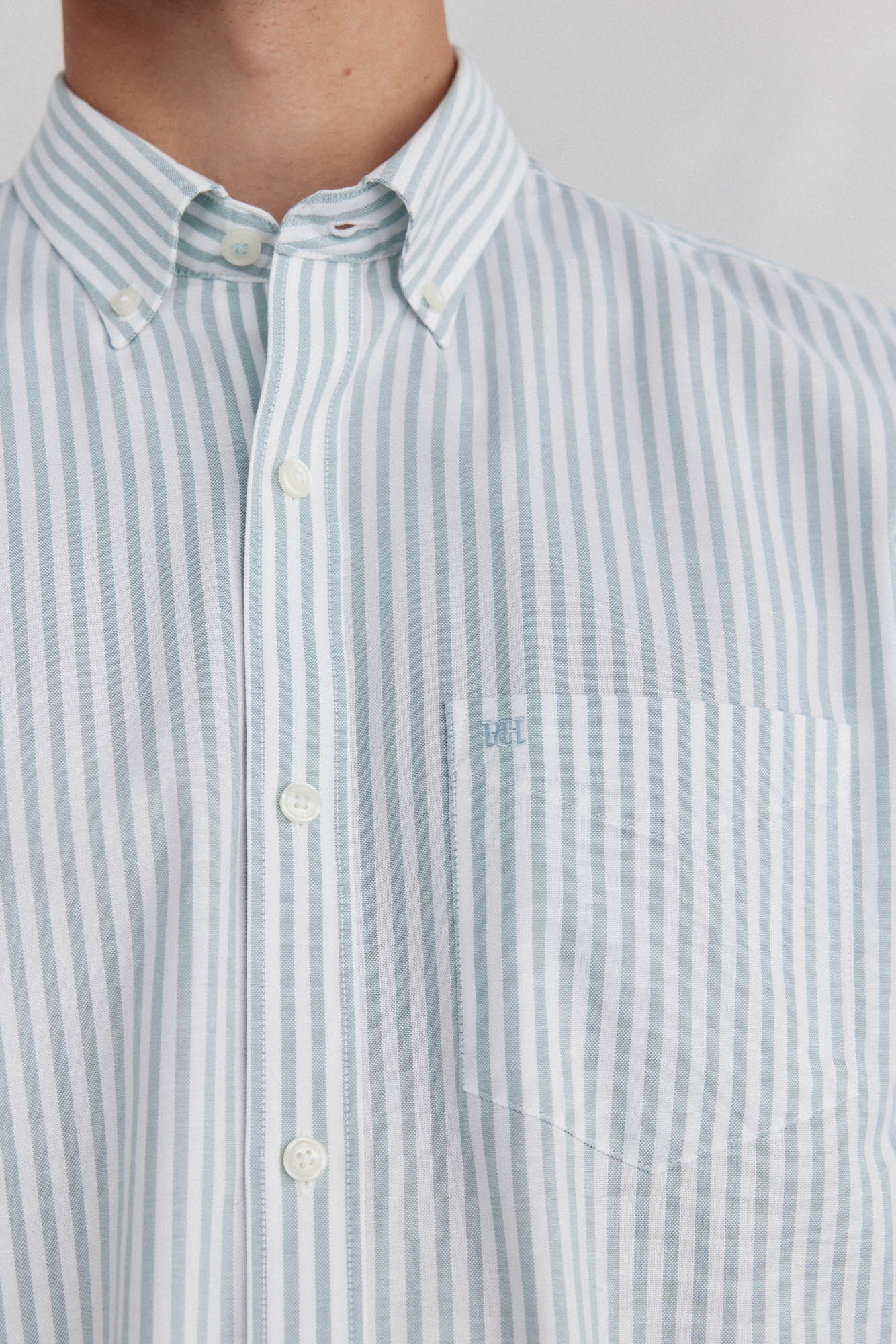 Pedro del Hierro Non iron oxford striped shirt Blue