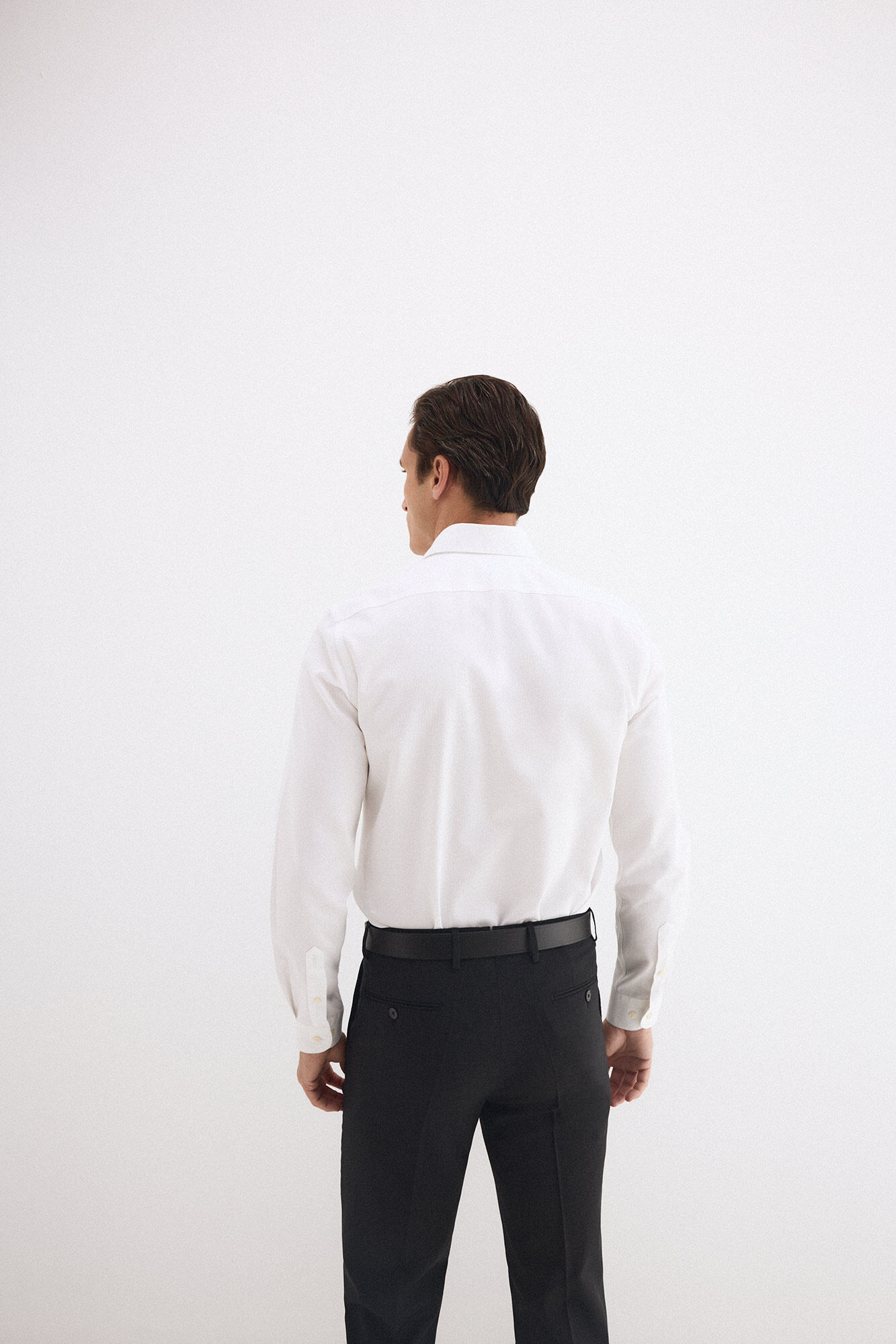 Pedro del Hierro Plain non-iron stain-resistant slim fit dress shirt White