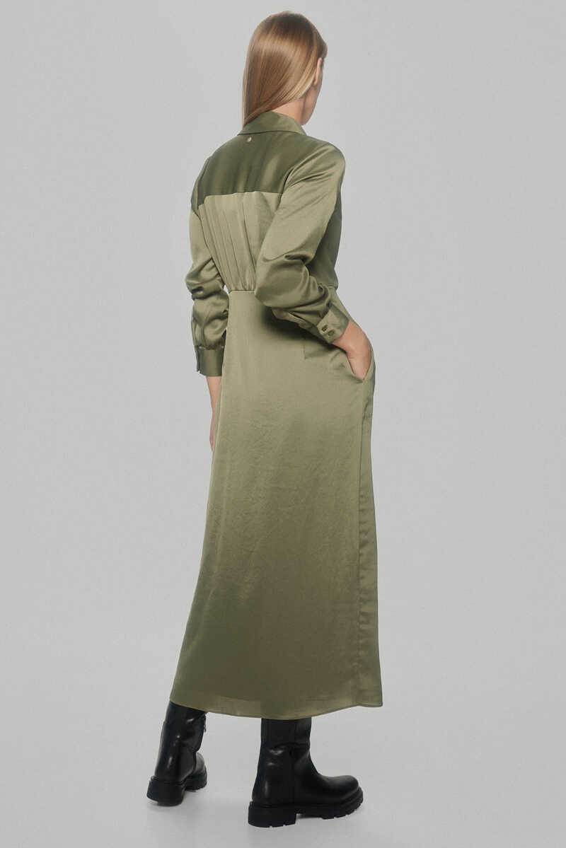 Pedro del Hierro Crossover dress with gathered side Green