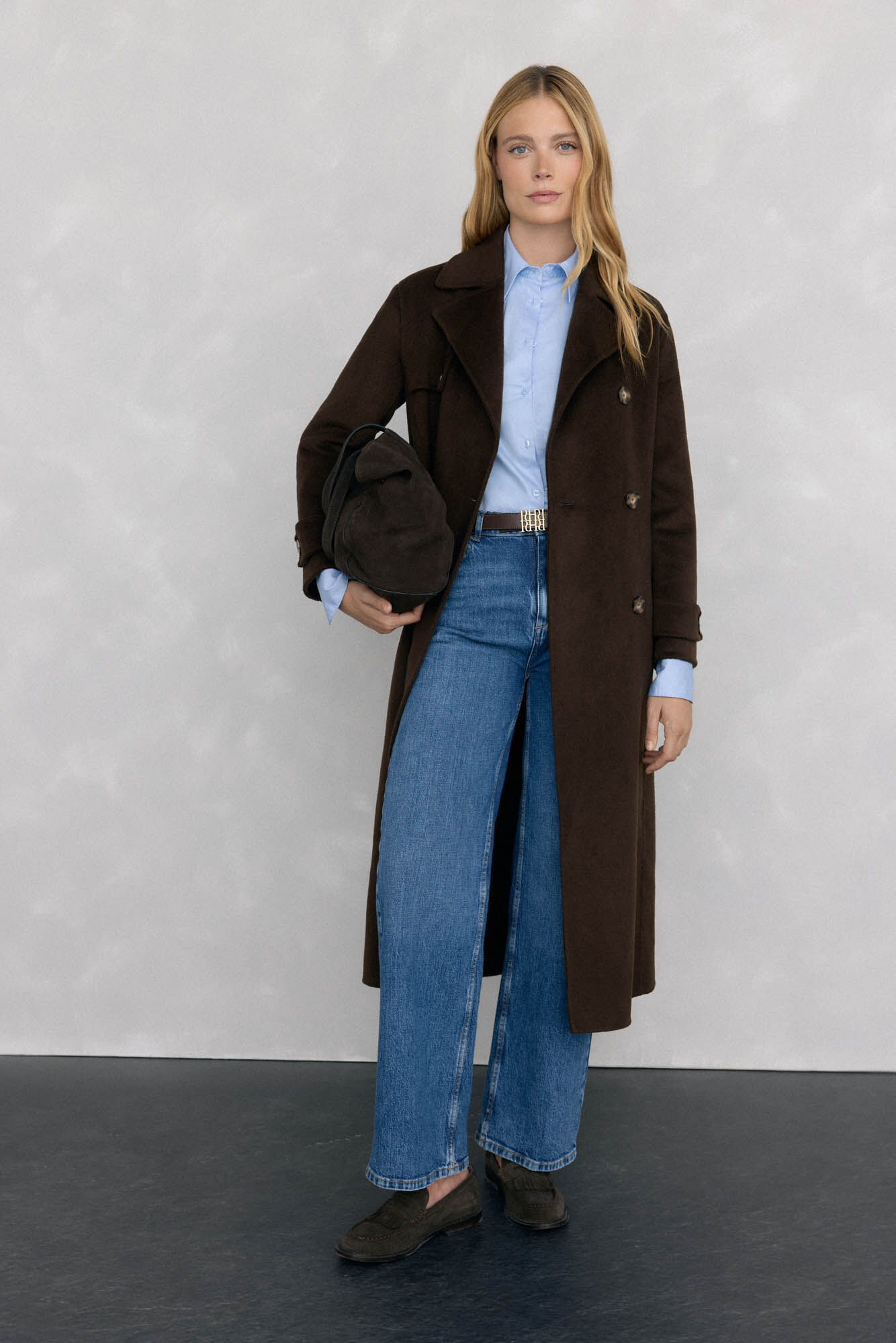 Pedro del Hierro Basic wide-leg jeans Blue