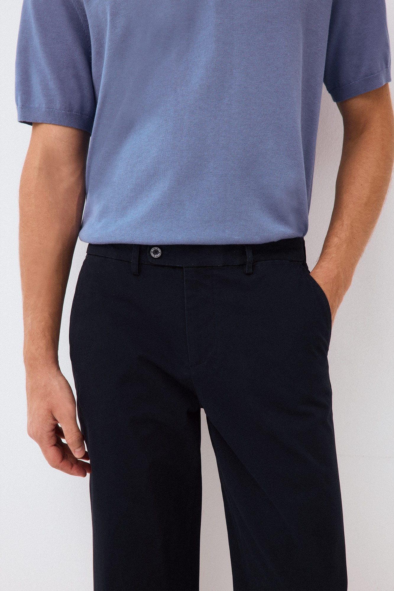 Pedro del Hierro Twill light regular dress chinos Blue