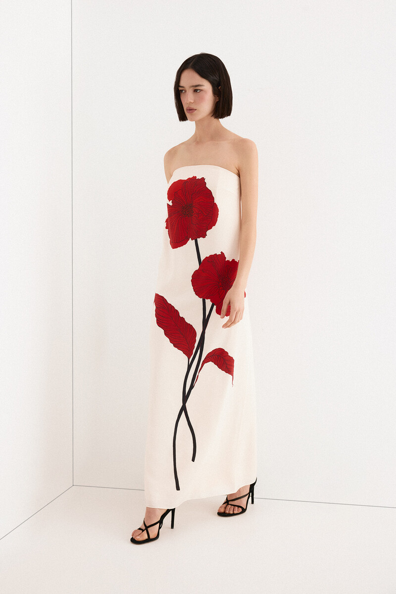 TFP by Tamara Falcó Strapless dress Ecru
