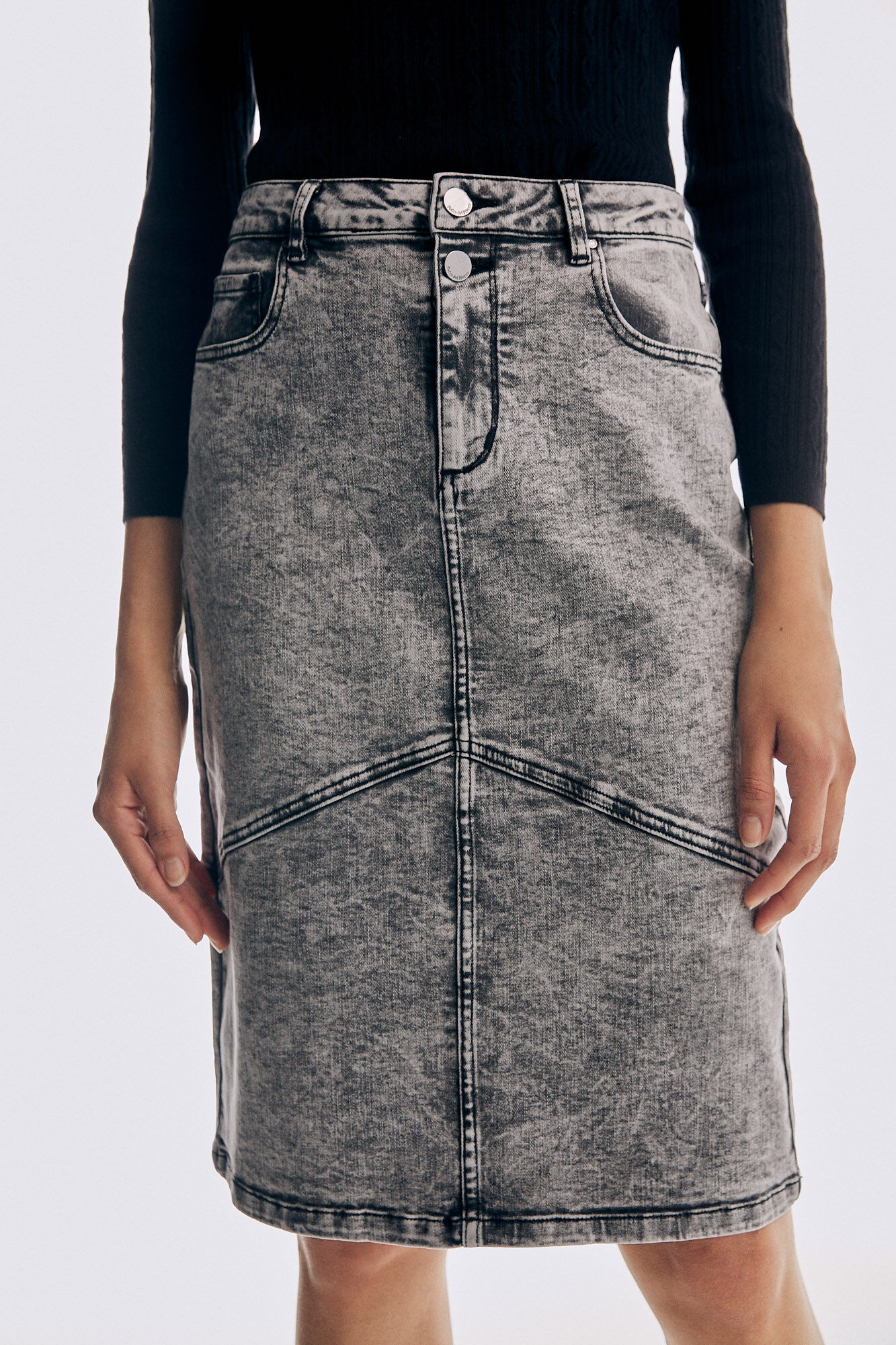 Pedro del Hierro Saia jeans Cizento