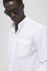 Pedro del Hierro Camisa gabardina lisa dos bolsillos Blanco