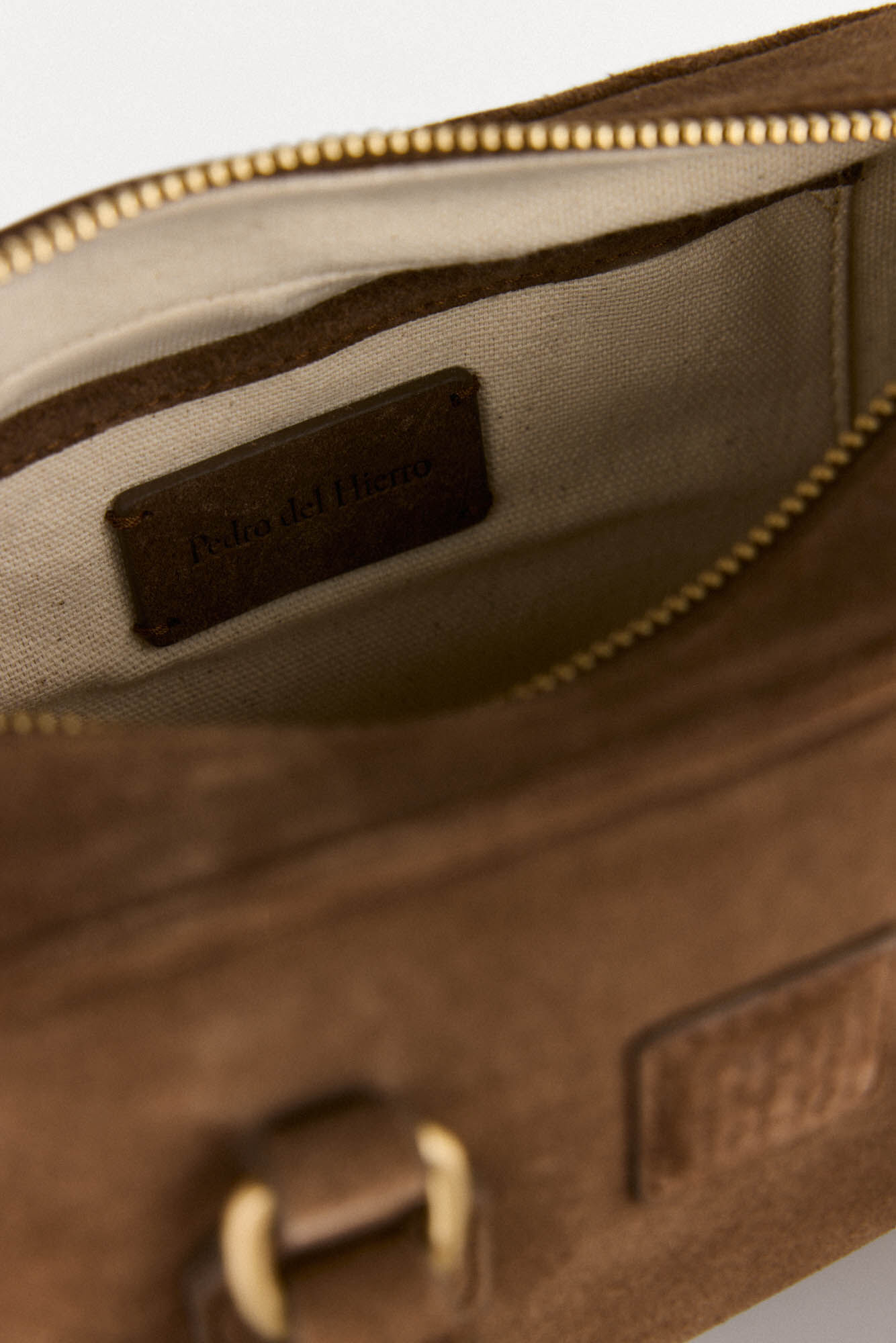 Pedro del Hierro mini bolsa de boliche com mala de tiracolo de pele Marrom