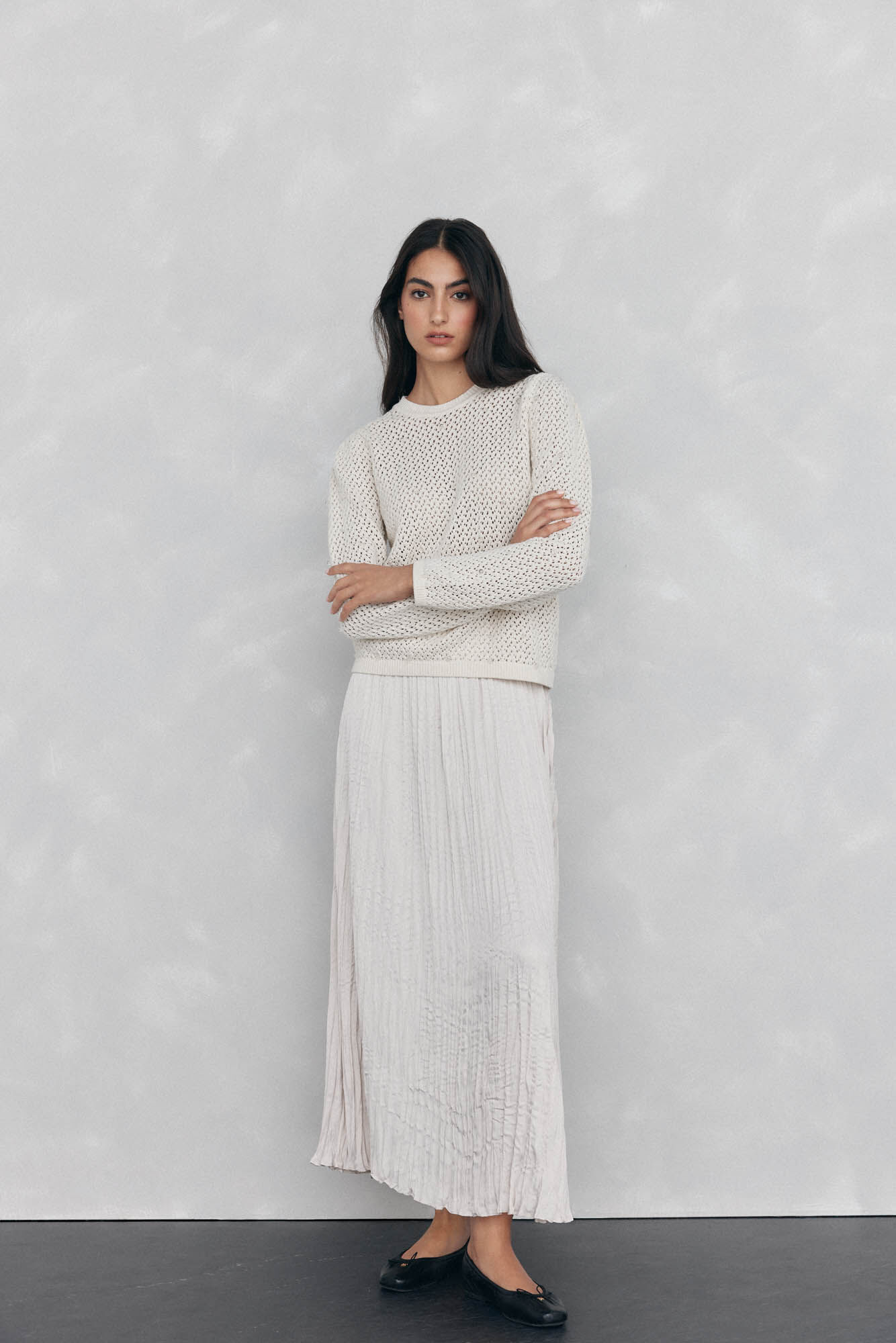 Pedro del Hierro Fancy crystal knit jersey-knit Beige