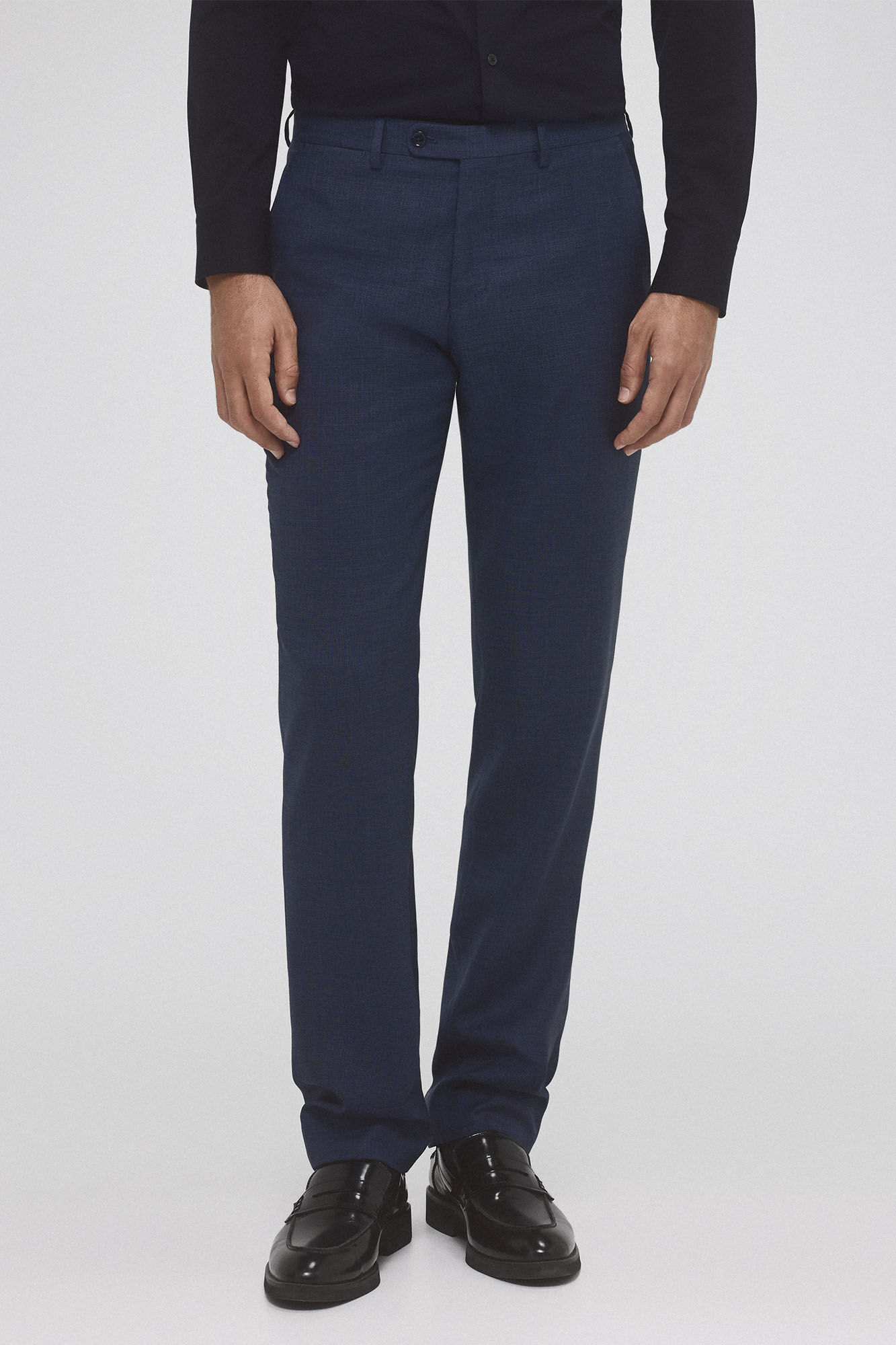 Pedro del Hierro Textured suit trousers Blue