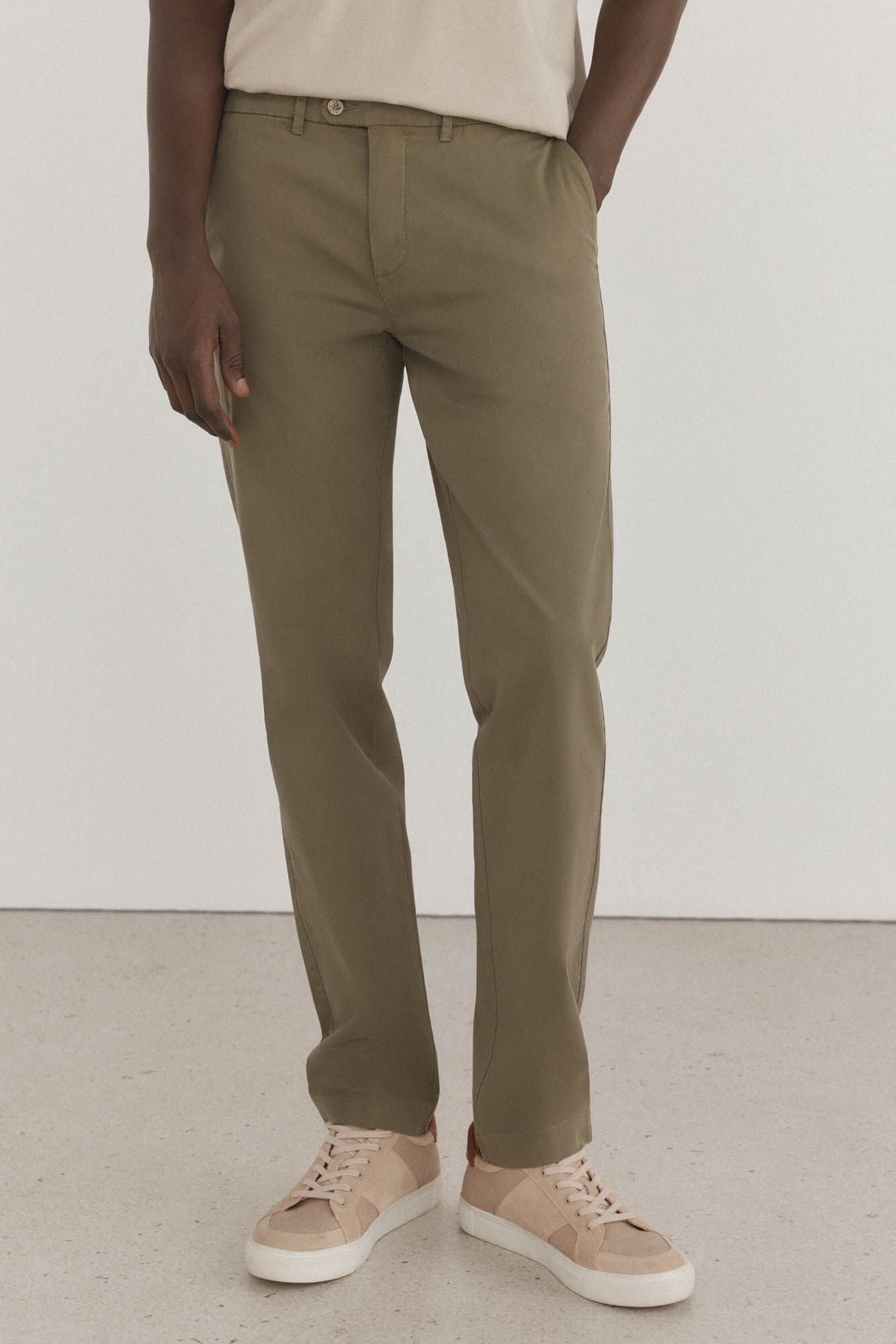 Pedro del Hierro Premium slim fit lightweight chinos pants Green