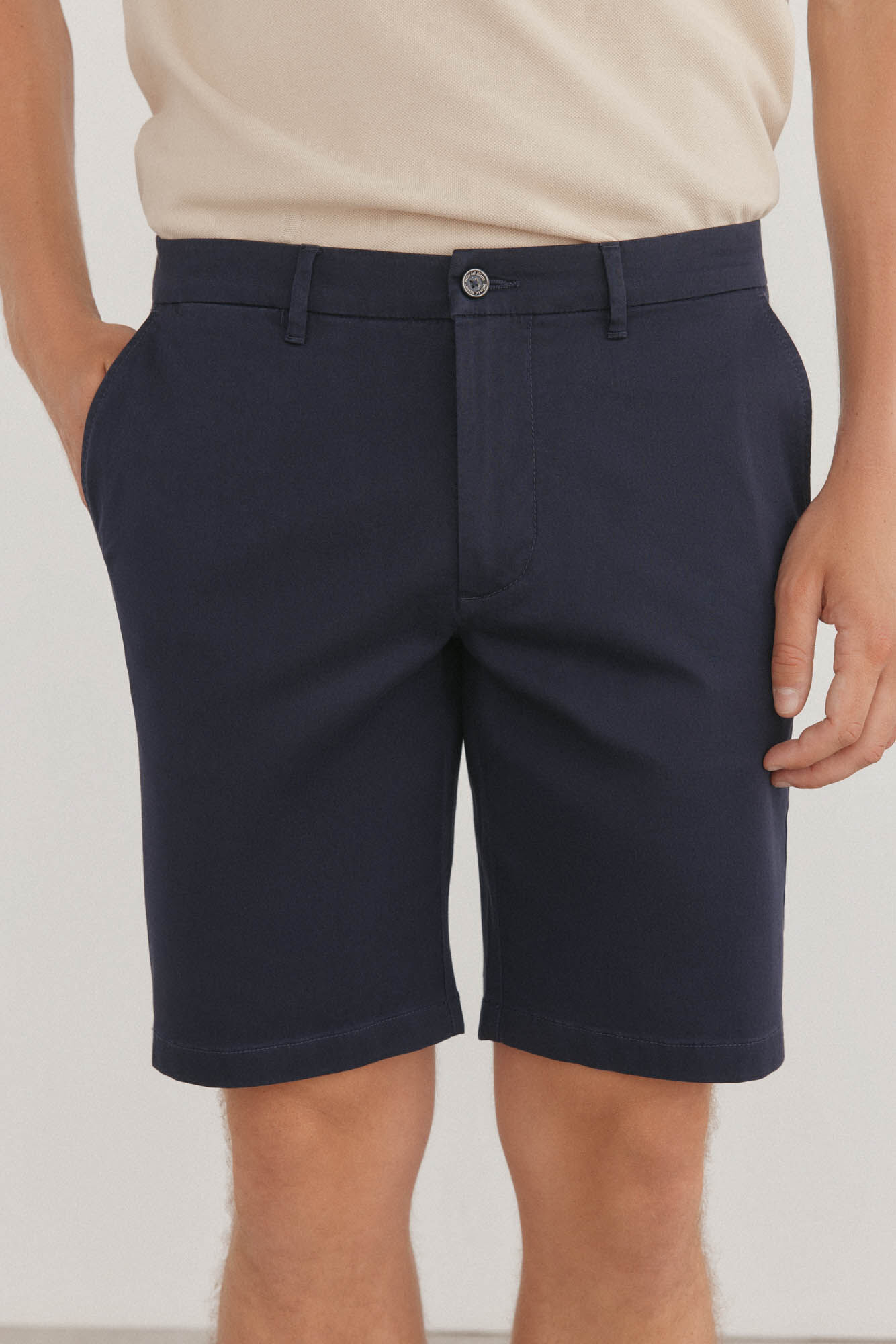 Pedro del Hierro Bermuda chino premium flex Azul