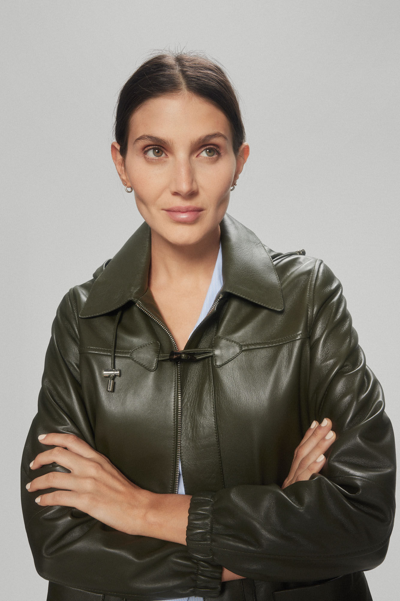 Pedro del Hierro Parka com capuz de napa Verde