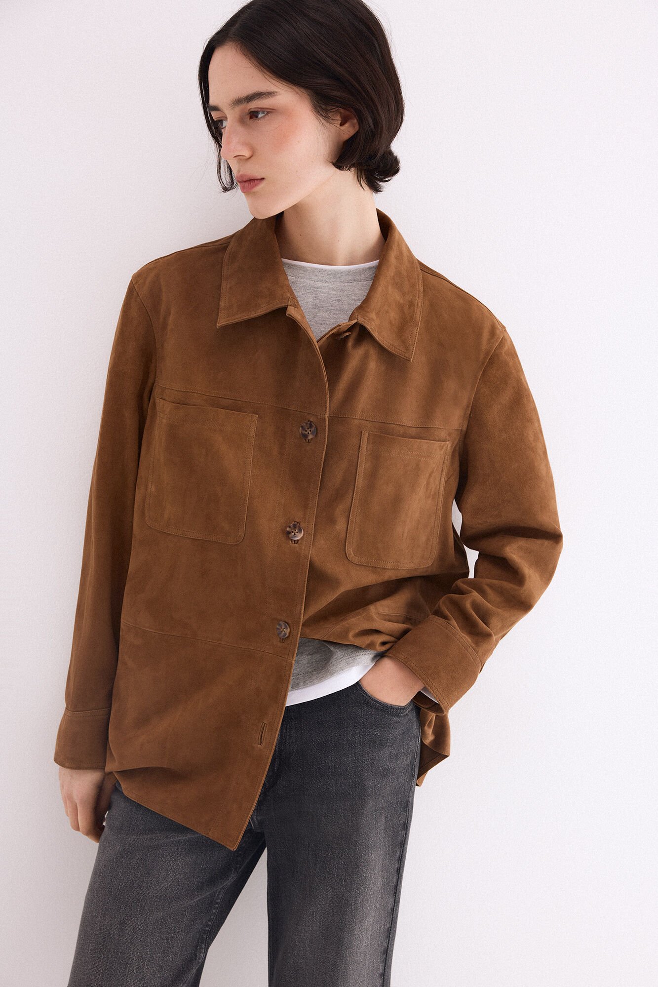 Pedro del Hierro Suede pockets shirt