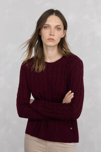Pedro del Hierro Merino wool cross-knit knit sweater