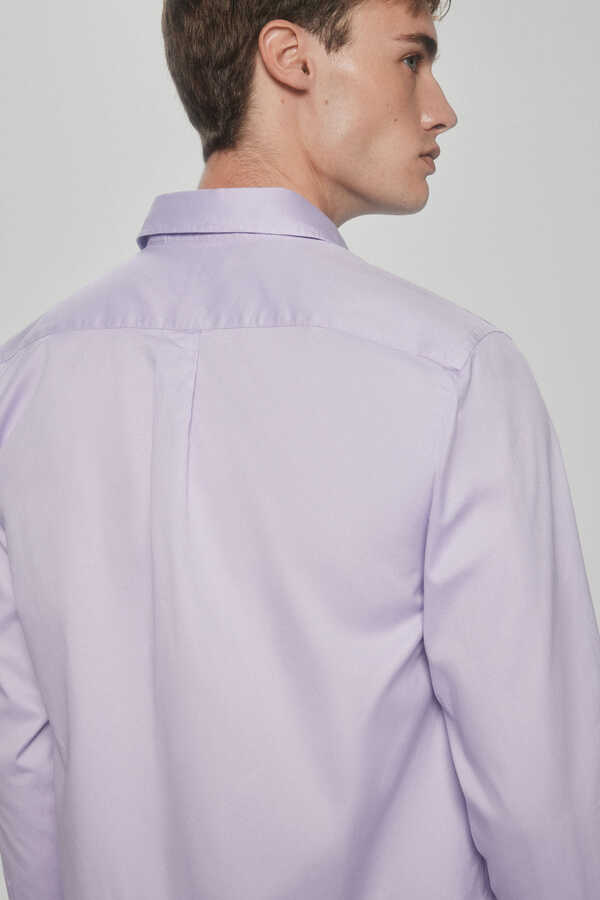 Pedro del Hierro Plain gabardine shirt Purple