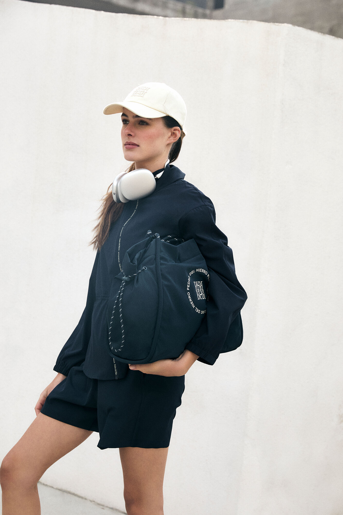 Pedro del Hierro Technical fabric peplum sweatshirt
