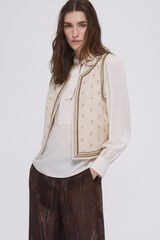 Pedro del Hierro Embroidered waistcoat Beige