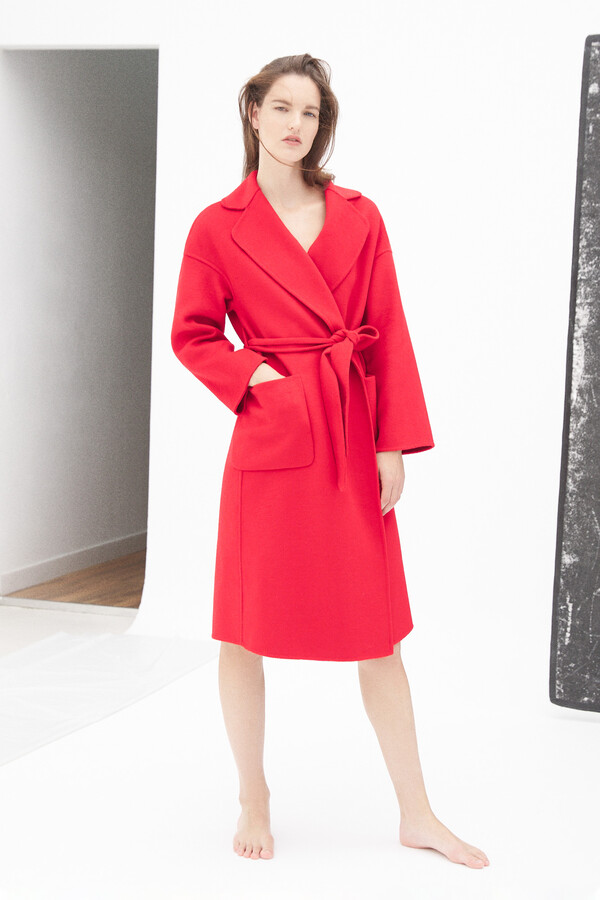 Pedro del Hierro Double-faced long coat Red