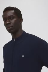 Pedro del Hierro C&aacute;rdigan algod&oacute;n seda cashmere cremallera Azul