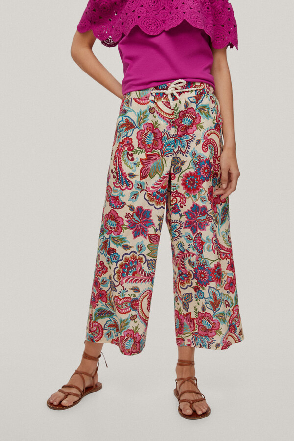 Pedro del Hierro Printed trousers with tie Several