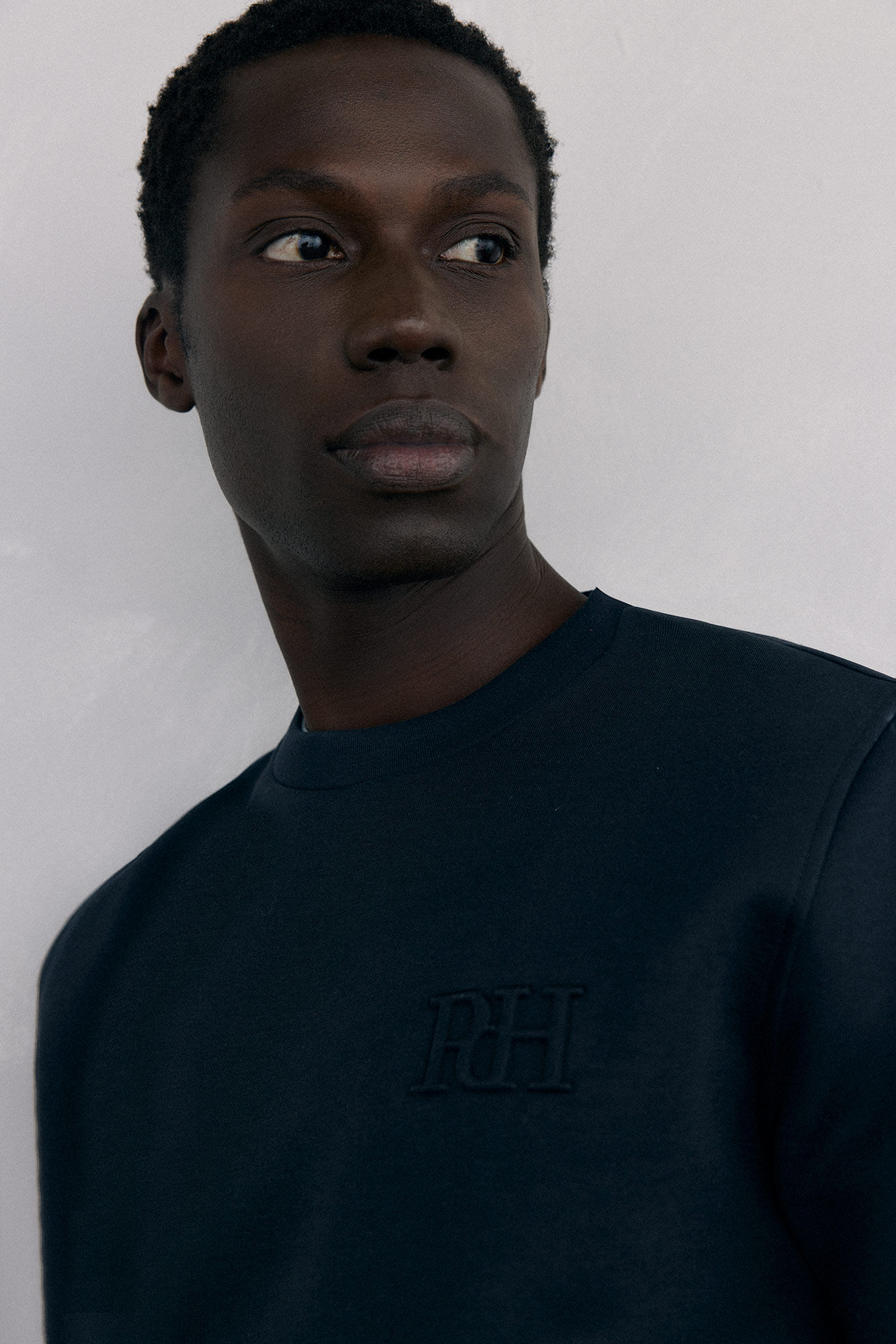 Pedro del Hierro Crew neck sweatshirt in technical fabric Blue