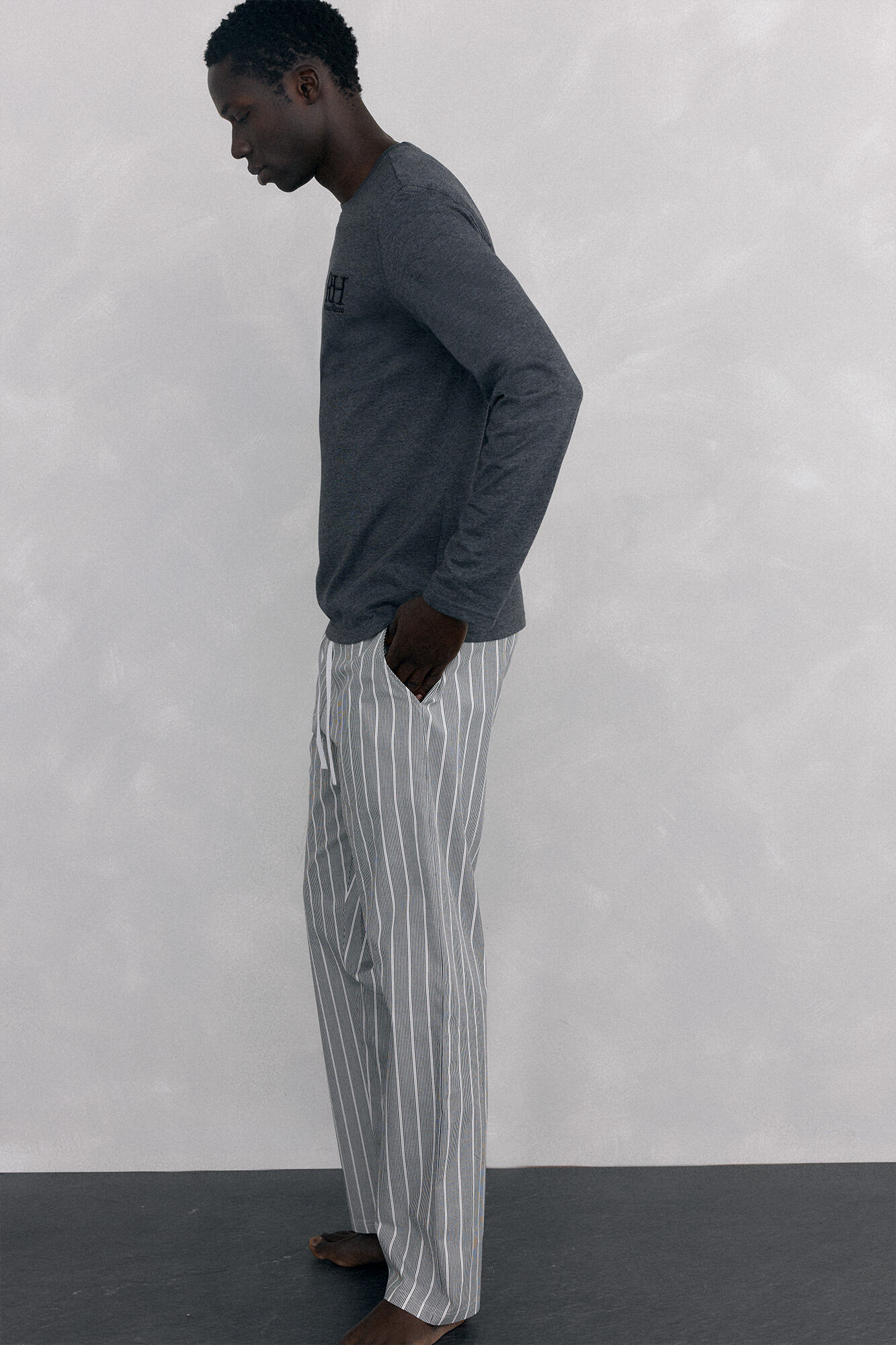 Pedro del Hierro Jersey-knit and cloth pyjama set Grey