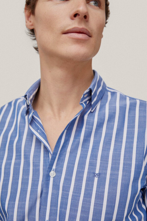 Pedro del Hierro Striped shirt Blue