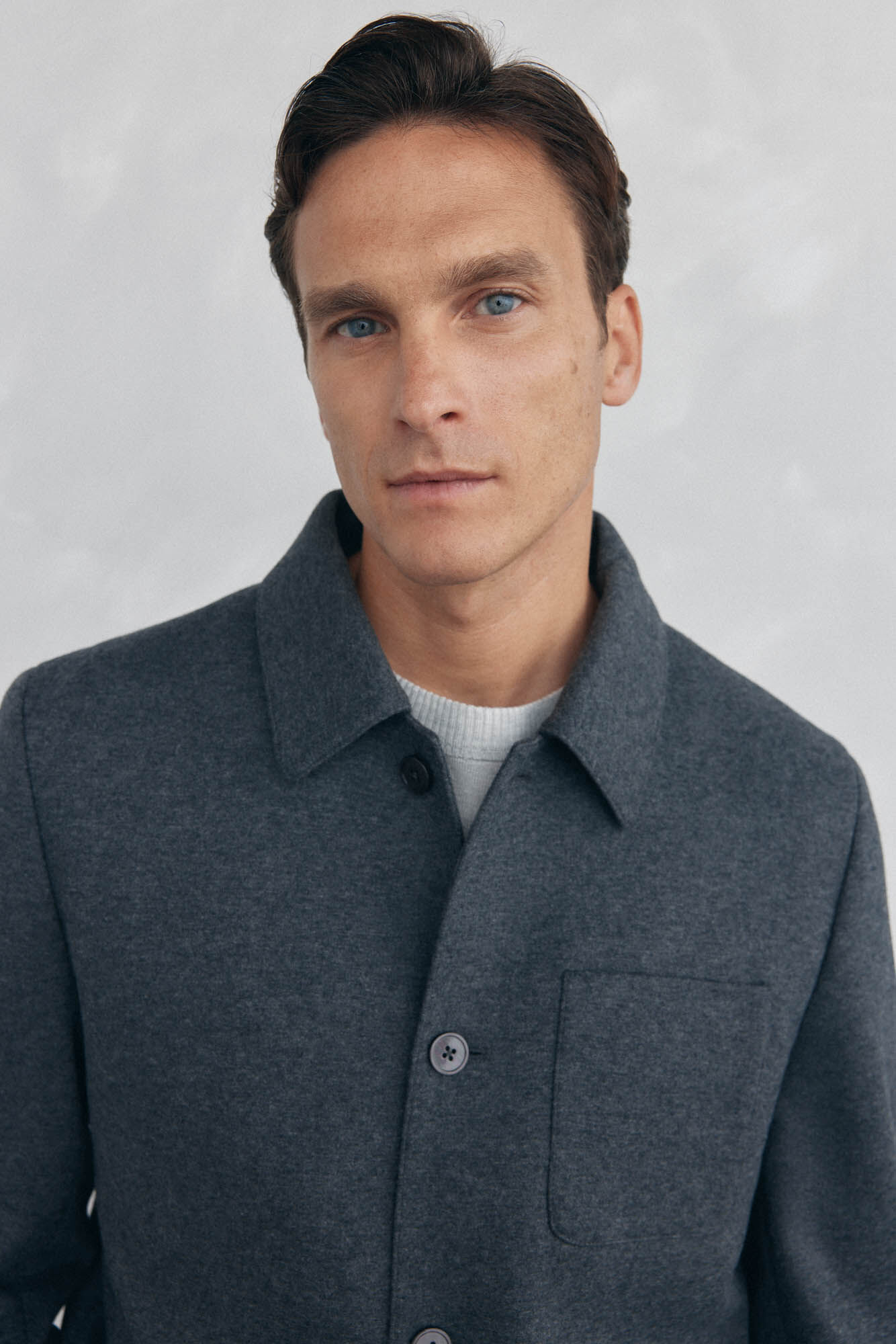 Pedro del Hierro Gray wool overshirt Grey