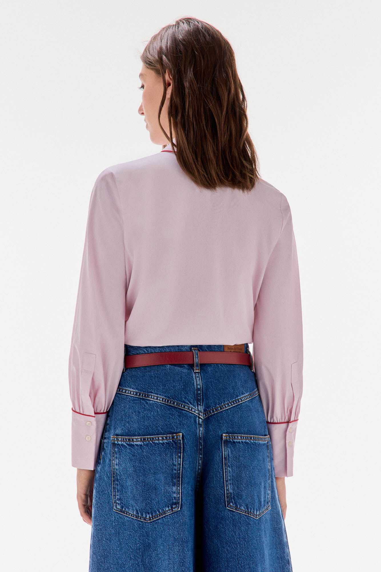 TFP by Tamara Falc&oacute; Striped shirt with bow or tie Burgundy