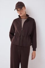 Pedro del Hierro Soft touch peplum sweatshirt Brown