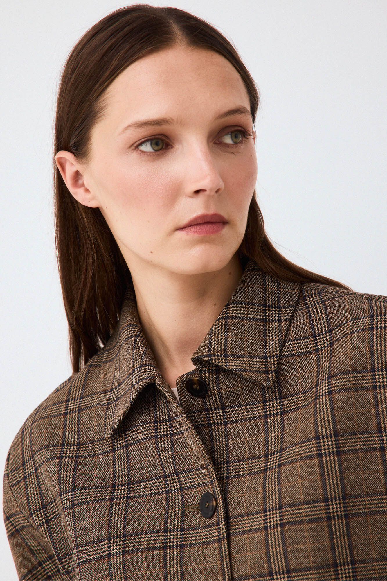 Pedro del Hierro Harris plaid bomber Brown