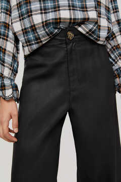 Pedro del Hierro Wide Flare Tencel® faux leather trousers Black