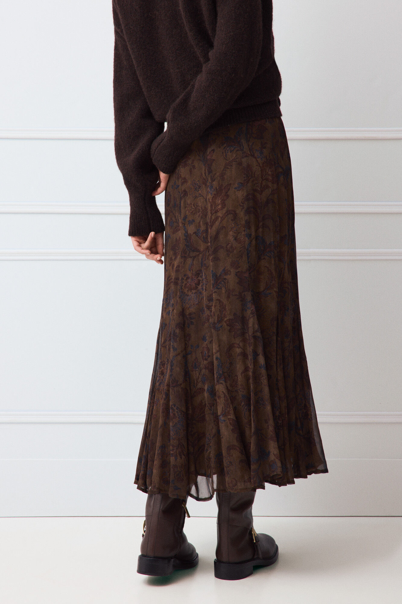 TFP by Tamara Falc&oacute; Fluid midi skirt Brown