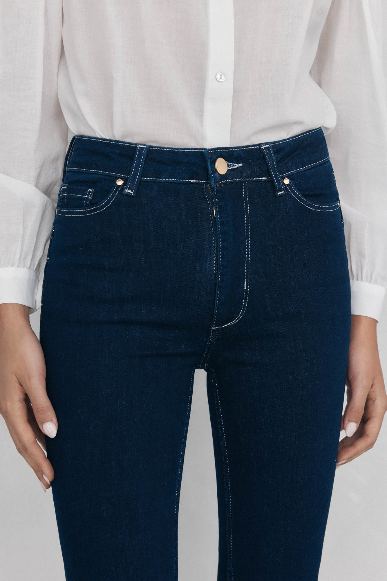 Pedro del Hierro Jeans flare push-up Azul