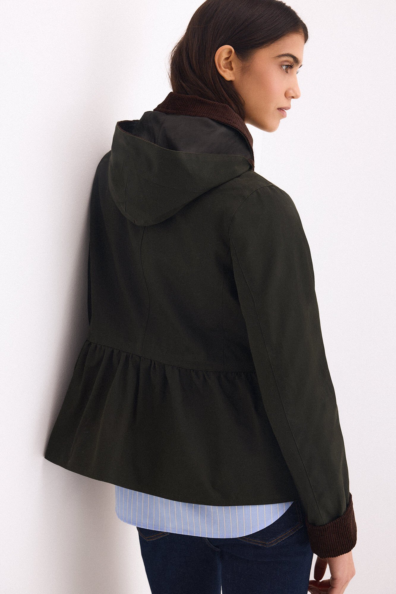 Pedro del Hierro Waxed hooded parka Green