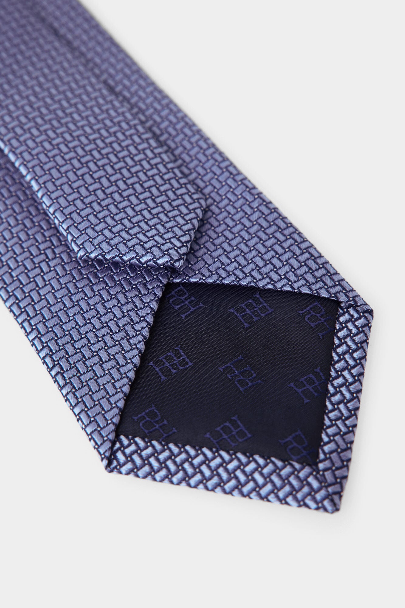 Pedro del Hierro Extra-fine silk tie Blue