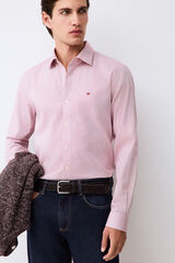 Pedro del Hierro Non-iron + anti-stain slim fit dress shirt Burgundy